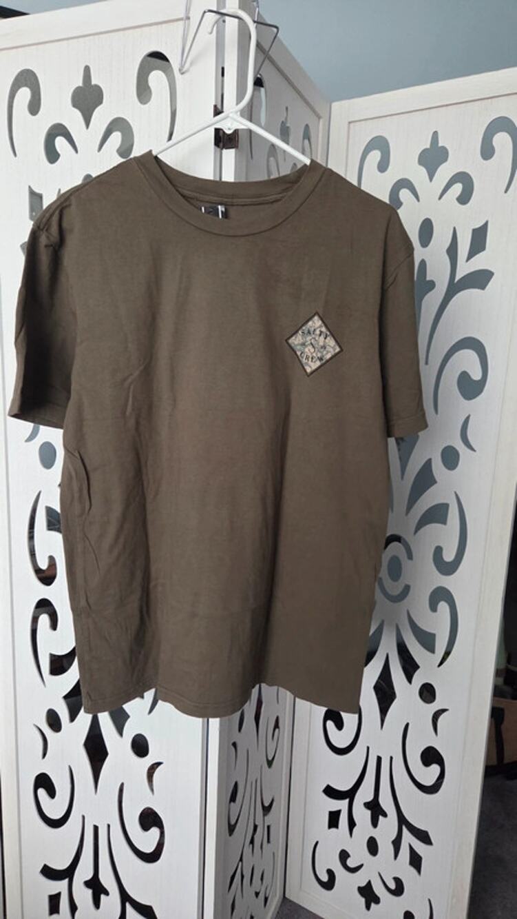 NWT Salty Crew Olive Green Graphic Tee Shirt Small Surf Skate Fishing